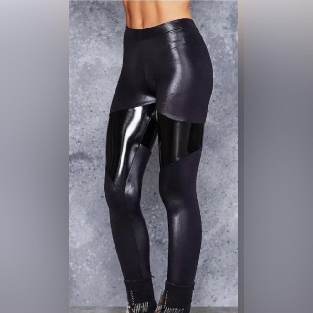 Rare Original Cult Classic Black Milk PVC Spartan Leggings Size XS